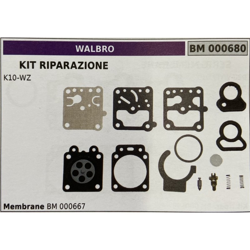 BRUMAR MEMBRANAKIT RIPARAZIONE WALBRO  KIT RIPARAZIONE K10WZ  MEMBRANE BM 000667