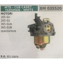 CARBURATORE A VASCHETTA BRUMAR MTD  CUB CADET  YARDMAN  WHITE MOTORI  165SU 265SU 365SUA 365SUB spazzaneve