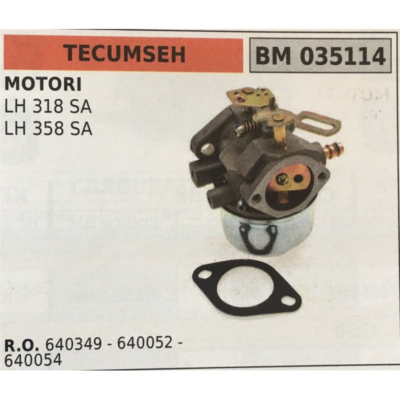 CARBURATORE A VASCHETTA BRUMAR TECUMSEH MOTORI LH 318 SA LH 358 SA