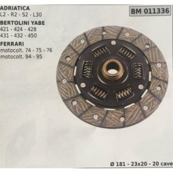 FRIZIONE AGRICOLA COMPLETA BRUMAR ADRIATICA L2  R2  S2  L30 BERTOLINI YABE 421  424  428  431  432  450 FERRARI motocoltivatori