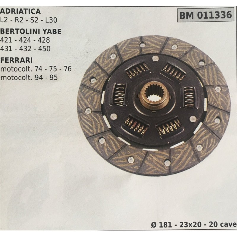 FRIZIONE AGRICOLA COMPLETA BRUMAR ADRIATICA L2  R2  S2  L30 BERTOLINI YABE 421  424  428  431  432  450 FERRARI motocoltivatori