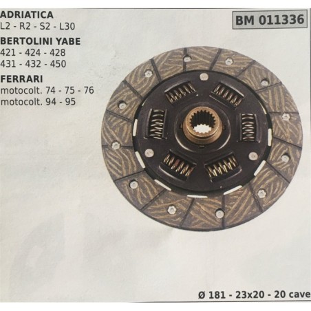 FRIZIONE AGRICOLA COMPLETA BRUMAR ADRIATICA L2  R2  S2  L30 BERTOLINI YABE 421  424  428  431  432  450 FERRARI motocoltivatori