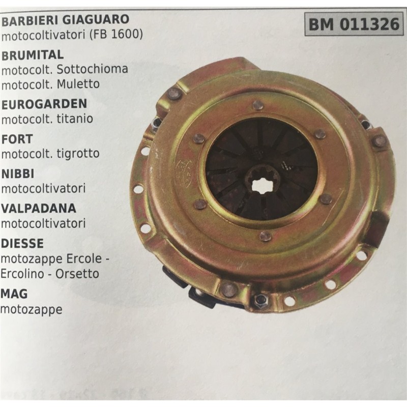 FRIZIONE AGRICOLA COMPLETA BRUMAR BARBIERI GIAGUARO motocoltivatori (FB 1600) BRUMITAL motocoltivatori Sottochioma motocoltivat