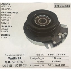 FRIZIONE ELETTROMAGNETICA BRUMAR WARNER ARIENS  00574200 09407700 GRASSHOPPER trattorini  serie 700 388767 606242 SNAPPER 35520