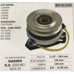 FRIZIONE ELETTROMAGNETICA BRUMAR WARNER AYP ROPER 124648X 140923 150283 170056 174509 HUSQVARNA 532170056 MTD  CUB CADET 717337