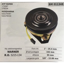 FRIZIONE ELETTROMAGNETICA BRUMAR WARNER AYP ROPER 174367 179334 HUSQVARNA 532174367 532179334    foro int 1""  254 mm Ø est pul