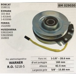 FRIZIONE ELETTROMAGNETICA BRUMAR WARNER BOBCAT 2188151 EXMARK 103664 1631645 1633099 FERRIS 1522040 HUSQVARNA 539102403 5391095