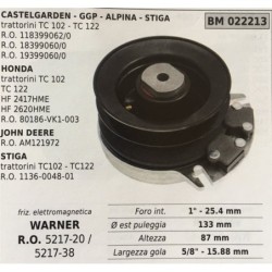 FRIZIONE ELETTROMAGNETICA BRUMAR WARNER CASTELGARDEN  GGP  ALPINA  STIGA trattorini TC 102  TC 122 RO 1183990620 RO 183990600 R