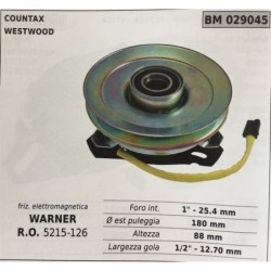 FRIZIONE ELETTROMAGNETICA BRUMAR WARNER COUNTAX  WESTWOOD    foro int 1""  254 mm Ø est puleggia 180 mm altezza 88 mm larghezza