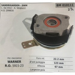 FRIZIONE MECCANICA BRUMAR WARNER SANDRIGARDEN  SWM L Da Vinci  A Vespucci RO 299830    foro int 222 mm Ø est puleggia 123 mm al
