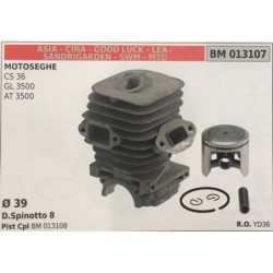 CILINDRO COMPLETO DI PISTONE E SEGMENTI BRUMAR  ASIA  CINA  GOOD LUCK  LEA  SANDRIGARDEN  SWM  MTD MOTOSEGHE CS 36 GL 3500 AT 3