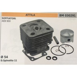 CILINDRO COMPLETO DI PISTONE E SEGMENTI BRUMAR  ATTILA SOFFIATORI AEB 900    Ø 54 DSpinotto 11