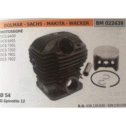 CILINDRO COMPLETO DI PISTONE E SEGMENTI BRUMAR  DOLMAR  SACHS  MAKITA  WACKER MOTOSEGHE DCS 6400 DCS 6401 DCS 7301 DCS 7302 DCS