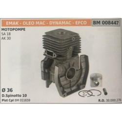 CILINDRO COMPLETO DI PISTONE E SEGMENTI BRUMAR  EMAK  OLEO MAC  DYNAMAC  EFCO MOTOPOMPE SA 18 AK 30    Ø 36 DSpinotto 10 Pist C