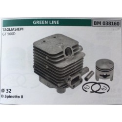 CILINDRO COMPLETO DI PISTONE E SEGMENTI BRUMAR  GREEN LINE TAGLIASIEPI GT 500D    Ø 32 DSpinotto 8