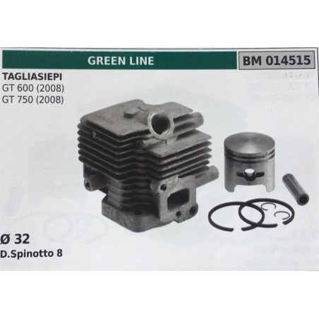 CILINDRO COMPLETO DI PISTONE E SEGMENTI BRUMAR  GREEN LINE TAGLIASIEPI GT 600 (2008) GT 750 (2008)    Ø 32 DSpinotto 8