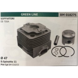 CILINDRO COMPLETO DI PISTONE E SEGMENTI BRUMAR  GREEN LINE SOFFIATORI EB 700A    Ø 47 DSpinotto 11 Pist Cpl BM 018253