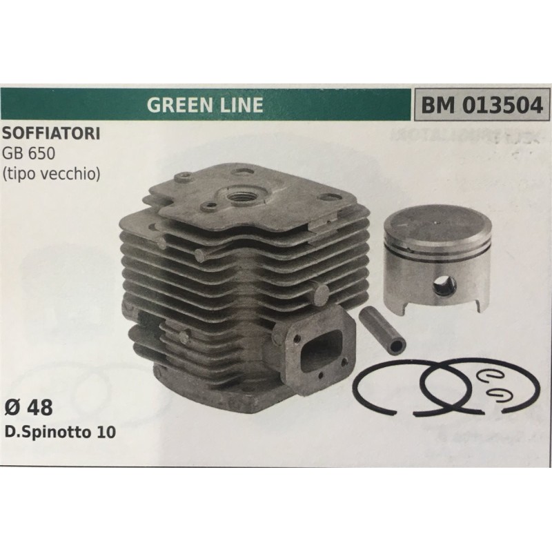 CILINDRO COMPLETO DI PISTONE E SEGMENTI BRUMAR  GREEN LINE SOFFIATORI GB 650 (tipo vecchio)    Ø 48 DSpinotto 10
