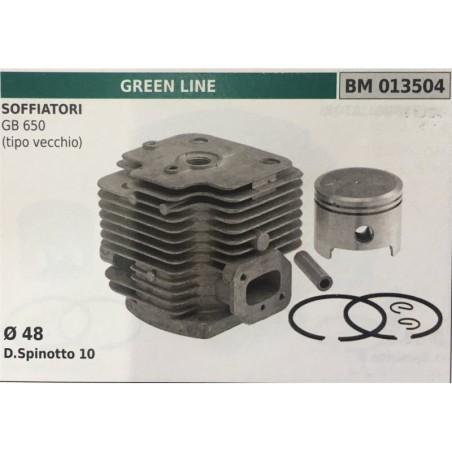 CILINDRO COMPLETO DI PISTONE E SEGMENTI BRUMAR  GREEN LINE SOFFIATORI GB 650 (tipo vecchio)    Ø 48 DSpinotto 10