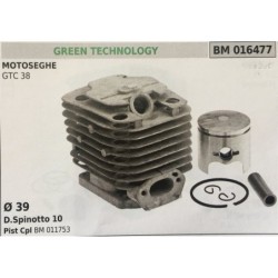 CILINDRO COMPLETO DI PISTONE E SEGMENTI BRUMAR  GREEN TECHNOLOGY MOTOSEGHE GTC 38    Ø 39 DSpinotto 10 Pist Cpl BM 011753