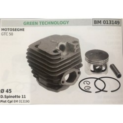 CILINDRO COMPLETO DI PISTONE E SEGMENTI BRUMAR  GREEN TECHNOLOGY MOTOSEGHE GTC 50    Ø 45 DSpinotto 11 Pist Cpl BM 013190