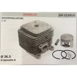 CILINDRO COMPLETO DI PISTONE E SEGMENTI BRUMAR  HOMELITE DECESPUGLIATORI S 30    Ø 365 DSpinotto 8