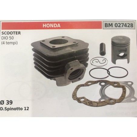 CILINDRO COMPLETO DI PISTONE E SEGMENTI BRUMAR  HONDA SCOOTER DIO 50 (4 tempi)    Ø 39 DSpinotto 12
