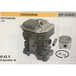 CILINDRO COMPLETO DI PISTONE E SEGMENTI BRUMAR  HUSQVARNA MOTOSEGHE 146    Ø 425 DSpinotto 10