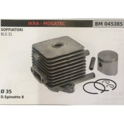 CILINDRO COMPLETO DI PISTONE E SEGMENTI BRUMAR  IKRA  MOGATEC SOFFIATORI BLS 31    Ø 35 DSpinotto 8