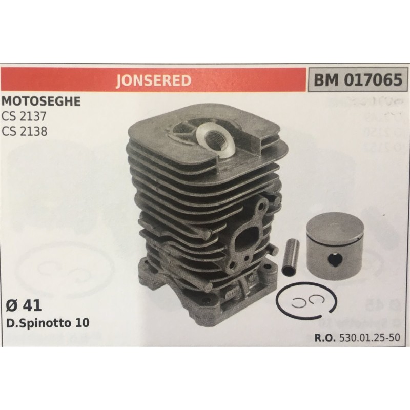 CILINDRO COMPLETO DI PISTONE E SEGMENTI BRUMAR  JONSERED MOTOSEGHE CS 2137 CS 2138    Ø 41 DSpinotto 10