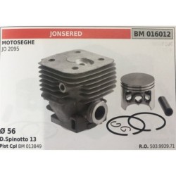CILINDRO COMPLETO DI PISTONE E SEGMENTI BRUMAR  JONSERED MOTOSEGHE JO 2095    Ø 56 DSpinotto 13 Pist Cpl BM 013849