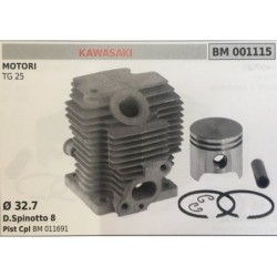 CILINDRO COMPLETO DI PISTONE E SEGMENTI BRUMAR  KAWASAKI MOTORI TG 25    Ø 327 DSpinotto 8 Pist Cpl BM 011691
