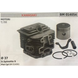 CILINDRO COMPLETO DI PISTONE E SEGMENTI BRUMAR  KAWASAKI MOTORI TJ 35E    Ø 37 DSpinotto 9 Pist Cpl BM 014061