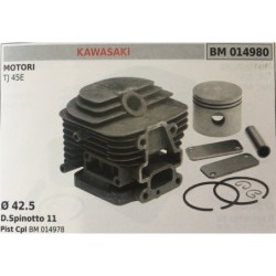 CILINDRO COMPLETO DI PISTONE E SEGMENTI BRUMAR  KAWASAKI MOTORI TJ 45E    Ø 425 DSpinotto 11 Pist Cpl BM 014978