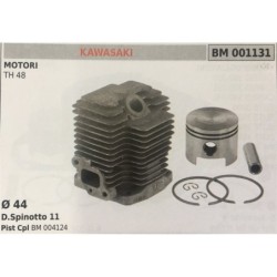 CILINDRO COMPLETO DI PISTONE E SEGMENTI BRUMAR  KAWASAKI MOTORI TH 48    Ø 44 DSpinotto 11 Pist Cpl BM 004124