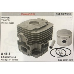 CILINDRO COMPLETO DI PISTONE E SEGMENTI BRUMAR  KAWASAKI MOTORI TK 065D (fino al 2011)    Ø 485 DSpinotto 11 Pist Cpl BM 027365