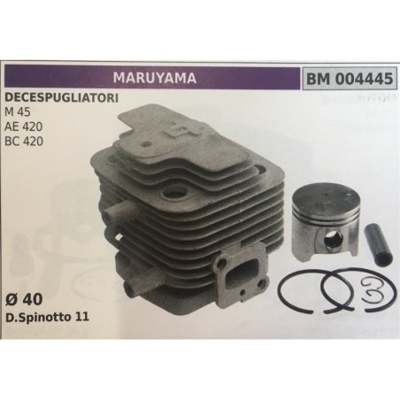 CILINDRO COMPLETO DI PISTONE E SEGMENTI BRUMAR  MARUYAMA DECESPUGLIATORI M 45 AE 420 BC 420    Ø 34 DSpinotto 8