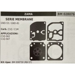 BRUMAR MEMBRANAKIT RIPARAZIONE ZAMA  SERIE MEMBRANE GND53  GND81  Carb C1Q  APPLICAZIONI: C1QS62 C1QS67  Kit ripar BM 008730 (R