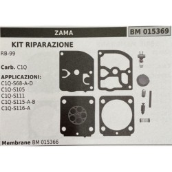 BRUMAR MEMBRANAKIT RIPARAZIONE ZAMA  KIT RIPARAZIONE RB99  Carb C1Q  APPLICAZIONI: C1QS68AD C1QS105 C1QS111 C1QS115AB C1QS116A