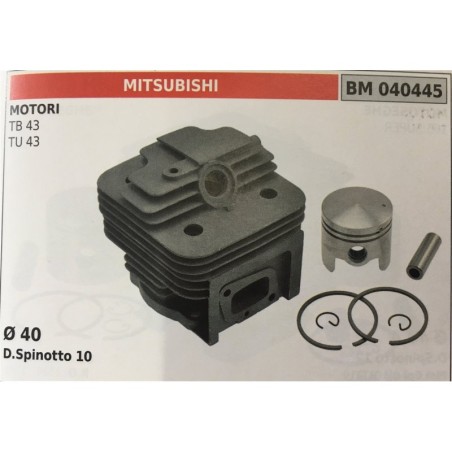 CILINDRO COMPLETO DI PISTONE E SEGMENTI BRUMAR  MITSUBISHI MOTORI TB 43 TU 43    Ø 40 DSpinotto 10
