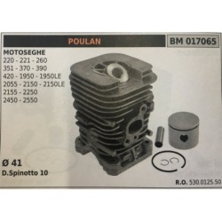 CILINDRO COMPLETO DI PISTONE E SEGMENTI BRUMAR  POULAN MOTOSEGHE 220  221  260 351  370  390 420  1950  1950LE 2055  2150  2150