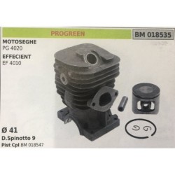 CILINDRO COMPLETO DI PISTONE E SEGMENTI BRUMAR  PROGREEN MOTOSEGHE PG 4020 EFFECIENT EF 4010    Ø 41 DSpinotto 9 Pist Cpl BM 01