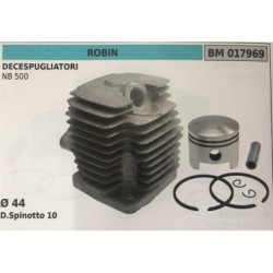 CILINDRO COMPLETO DI PISTONE E SEGMENTI BRUMAR  ROBIN DECESPUGLIATORI NB 500    Ø 44 DSpinotto 10
