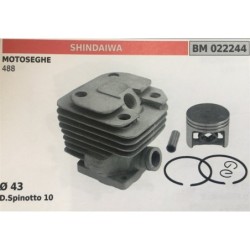 CILINDRO COMPLETO DI PISTONE E SEGMENTI BRUMAR  SHINDAIWA MOTOSEGHE 488    Ø 43 DSpinotto 10