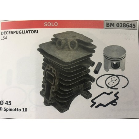 CILINDRO COMPLETO DI PISTONE E SEGMENTI BRUMAR  SOLO DECESPUGLIATORI 154    Ø 45 DSpinotto 10