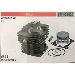 CILINDRO COMPLETO DI PISTONE E SEGMENTI BRUMAR  SOLO MOTOSEGHE 652    Ø 45 DSpinotto 9