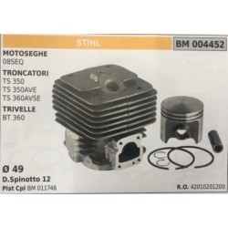 CILINDRO COMPLETO DI PISTONE E SEGMENTI BRUMAR STIHL MOTOSEGHE 08SEQ TRONCATORI TS 350 TS 350AVE TS 360AVSE TRIVELLE BT 360