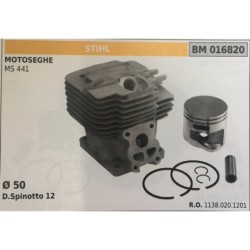 CILINDRO COMPLETO DI PISTONE E SEGMENTI BRUMAR STIHL MOTOSEGHE MS 441    Ø 50 D Spinotto 12