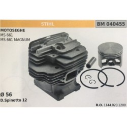 CILINDRO COMPLETO DI PISTONE E SEGMENTI BRUMAR STIHL MOTOSEGHE MS 661 MS 661 MAGNUM    Ø 56 D Spinotto 12