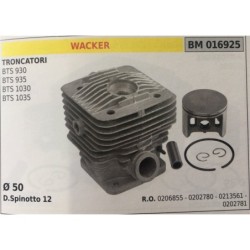 CILINDRO COMPLETO DI PISTONE E SEGMENTI BRUMAR WACKER TRONCATORI BTS 930 BTS 935 BTS 1030 BTS 1035    Ø 50 D Spinotto 12